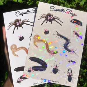 Coquette Bugs Sticker Sheet - Creepy Cute Insect Sticker Sheet, Cute Sticker Sheet, Kawaii Sticker Sheet, Cutesy Sticker, Centipede Sticker image 5