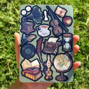 Hoja de pegatinas Dark Academia: Pegatinas de efímeros vintage