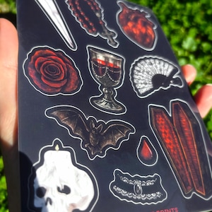 Vampyr Gotiskt Klistermärkesark: Illustrerade Mörk Fantasie Klistermärken bild 2