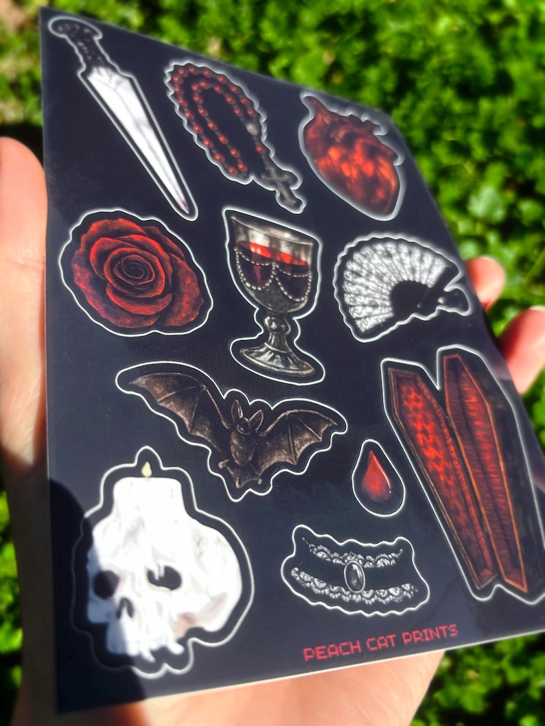 Vampyr Gotiskt Klistermärkesark: Illustrerade Mörk Fantasie Klistermärken bild 2