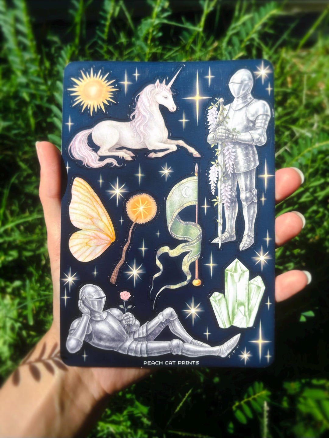 Medieval Knight Sticker Sheet - Illustrated Dark Fantasy Sticker Sheet ...