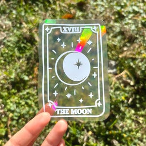 Tarot Card Suncatcher Sticker 3 Pack - The Moon Rainbow Making Sticker, The Sun Rainbow Window Cling, The Lovers Pretty Prism Decal