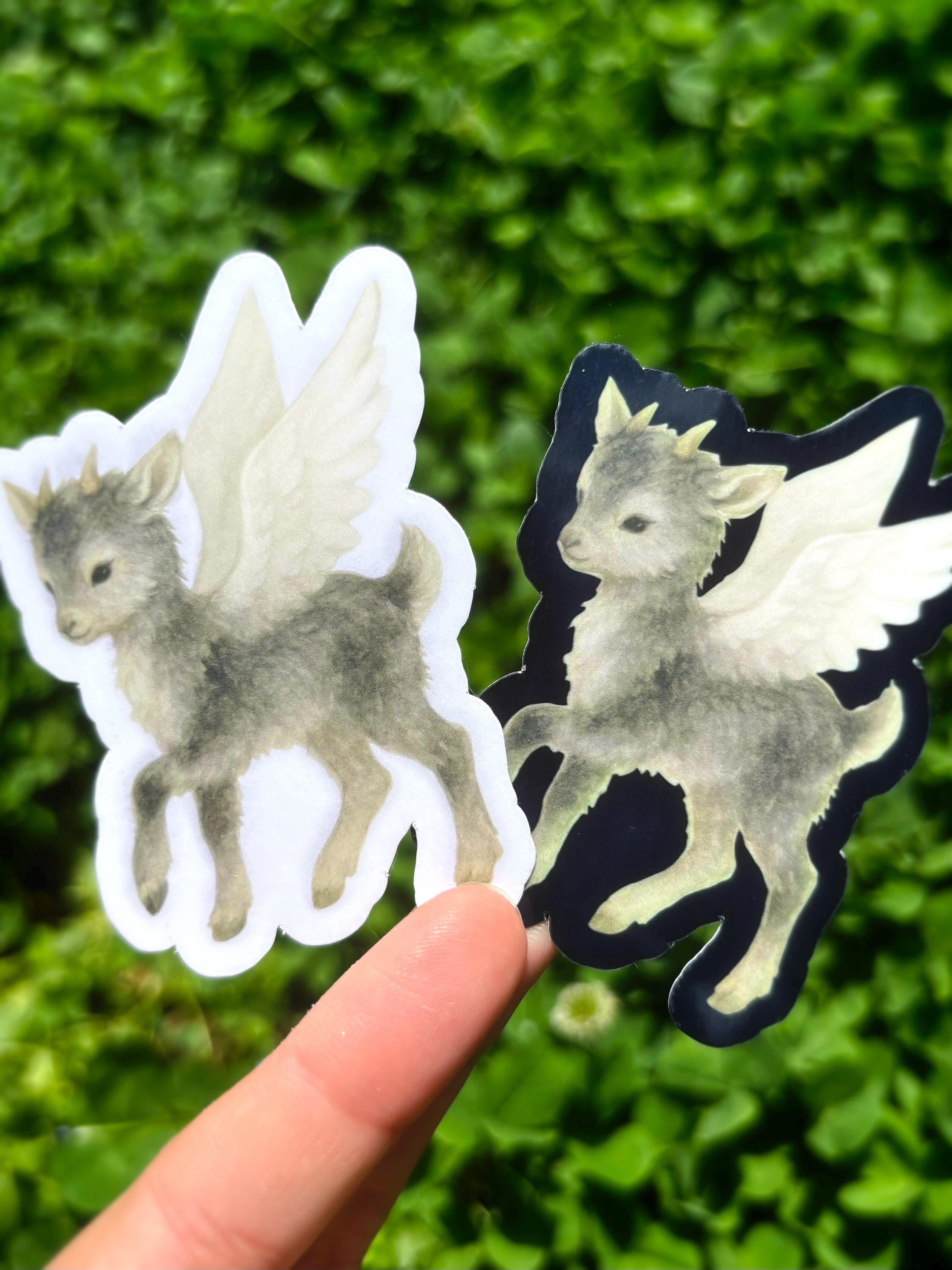 Angelic Goat Sticker Pack: Creepy Cute Goat Sticker, Pretty Animal ...