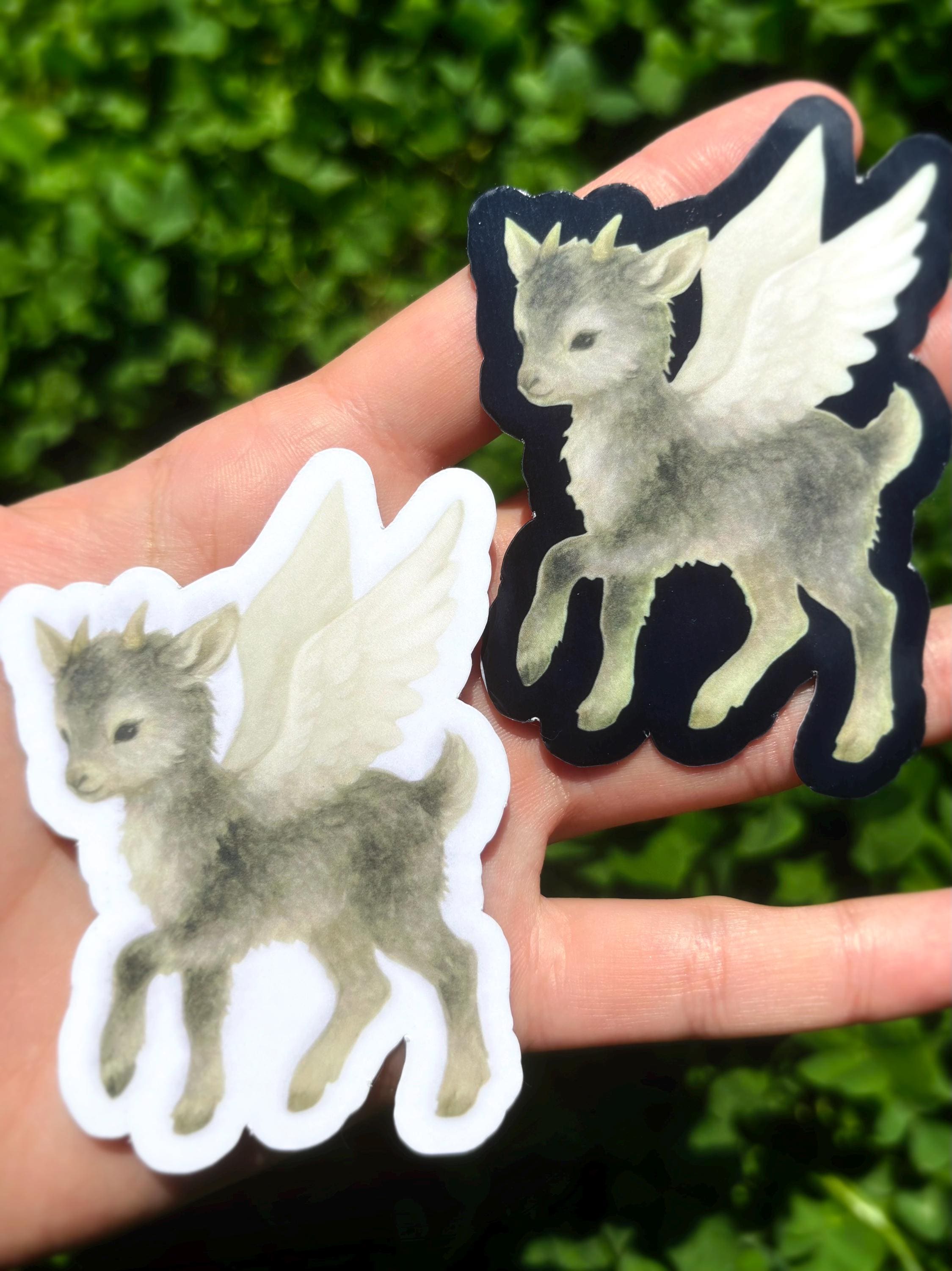 Angelic Goat Sticker Pack: Creepy Cute Goat Sticker, Pretty Animal ...