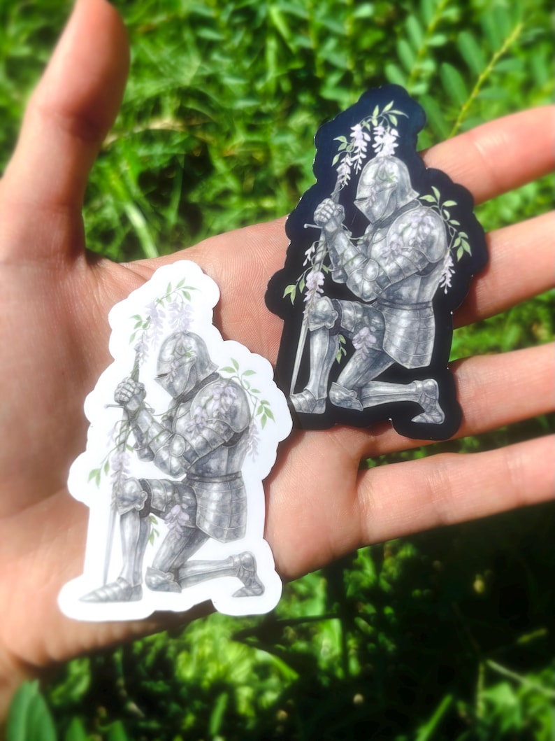 Kneeling Knight Sticker Pack - Girl Knight Sticker, Renaissance Knight ...