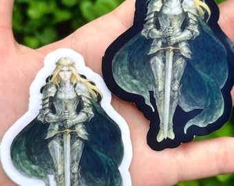 Ritterin Sticker: Kriegerin Sticker, Mittelalterliche Kunst, Blonde Ritterin, Dark Fantasy Sticker, Geschenk für Romantiker