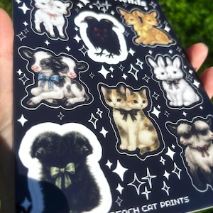 Two Headed Animals Sticker Sheet - Creepy Cute Sticker Sheet, Weird Animal Sticker Sheet, Kawaii Horror Sticker Double Headed Animal Sticker image 2