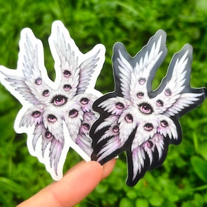 Pink Biblically Accurate Angel Sticker: Cute Seraphim Sticker, Angelcore Sticker, Be Not Afraid Angel Art