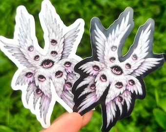 Pink Biblically Accurate Angel Sticker: Cute Seraphim Sticker, Angelcore Sticker, Be Not Afraid Angel Art