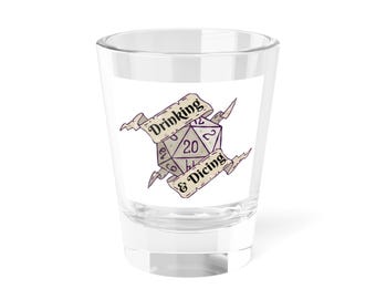 RPG Shot Glass – Dungeons Dice Dragons Drinkware | DnD Party Favor | Gamer Gift | Geeky Barware for Fantasy Tabletop Game Nights