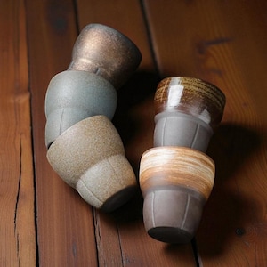 Rustic Handmade Ceramic Tea Cup – Unique Vintage Stoneware Mug with Natural Charm