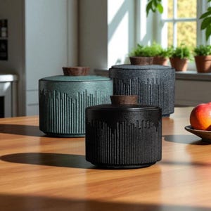 Wabi Sabi Serenity Jar – Handmade Japanese Ceramic Canister with Lid | Minimalist Tea & Spice Storage for Calm, Beautiful Spaces