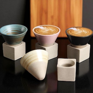 Unique Retro Japanese Ceramic Triangle Mug – Handmade Cup for Coffee, Tea, Desserts & Ice Cream | Vintage Goblet Design