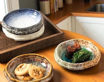 Rustic Japanese Dipping Bowls – Handmade Ceramic Set for Sauces, Spices & Small Bites
