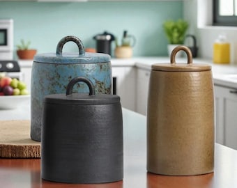 Zen Serenity Tea Jar – Handmade Japanese Ceramic Canister for Loose Leaf Storage | Artisan Craft for a Peaceful Kitchen Vibe