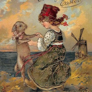 Carte de Pâques vintage 7 x 5" (EAS 21) - Carte exclusive du dimanche de Pâques avec enveloppe, vierge à l'intérieur, fabriquée dans le Montana