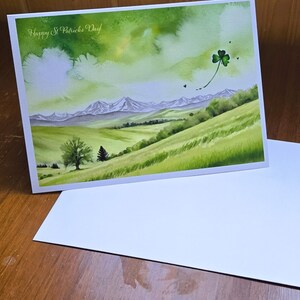 Carte pour la Saint-Patrick 7 x 5 po. (STP9) - Carte exclusive pour la Saint-Patrick avec enveloppe, vierge à l'intérieur, fabriquée dans le Montana