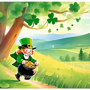 Carte pour la Saint-Patrick 7 x 5 pouces, sans texte (STP12NT) - Carte exclusive pour la Saint-Patrick avec enveloppe, vierge à l'intérieur, fabriquée dans le Montana