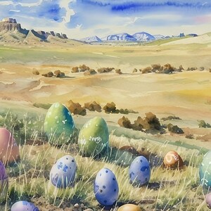 Carte de Pâques 7 x 5 pouces (sans texte) (EAS 11NT) - Carte de Pâques exclusive avec enveloppe, vierge à l'intérieur, fabriquée dans le Montana
