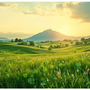 Carte pour la Saint-Patrick 7 x 5 pouces, sans texte (STP1NT) - Carte exclusive pour la Saint-Patrick avec enveloppe, vierge à l'intérieur, fabriquée dans le Montana