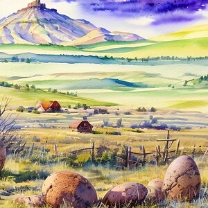 Carte de Pâques 7 x 5 pouces (sans texte) (EAS 17NT) - Carte de Pâques exclusive avec enveloppe, vierge à l'intérieur, fabriquée dans le Montana