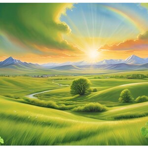 Carte pour la Saint-Patrick 7 x 5 pouces, sans texte (STP2NT) - Carte exclusive pour la Saint-Patrick avec enveloppe, vierge à l'intérieur, fabriquée dans le Montana