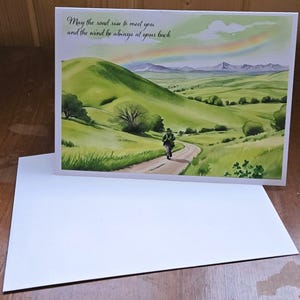Carte pour la Saint-Patrick 7 x 5 po. (STP10) - Carte exclusive pour la Saint-Patrick avec enveloppe, vierge à l'intérieur, fabriquée dans le Montana