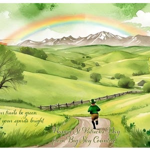 Carte pour la Saint-Patrick 7 x 5 po. (STP7) - Carte exclusive pour la Saint-Patrick avec enveloppe, vierge à l'intérieur, fabriquée dans le Montana