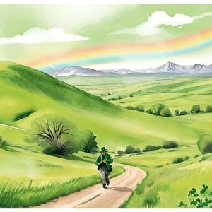 Carte pour la Saint-Patrick 7 x 5 pouces, sans texte (STP10NT) - Carte exclusive pour la Saint-Patrick avec enveloppe, vierge à l'intérieur, fabriquée dans le Montana