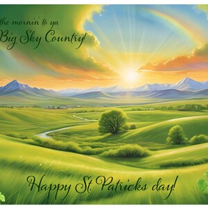 Carte pour la Saint-Patrick 7 x 5 po. (STP2) - Carte exclusive pour la Saint-Patrick avec enveloppe, vierge à l'intérieur, fabriquée dans le Montana