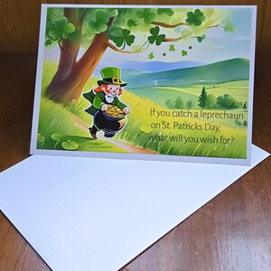 Carte pour la Saint-Patrick 7 x 5 po. (STP12) - Carte exclusive pour la Saint-Patrick avec enveloppe, vierge à l'intérieur, fabriquée dans le Montana