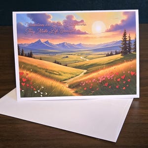 Cartes de correspondance Montana Saint-Valentin 7 x 5 po (1/12) - Carte de Saint-Valentin exclusive avec enveloppe, vierge à l'intérieur, fabriquée au Montana