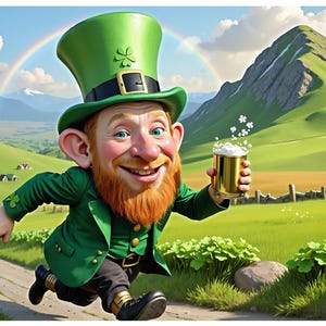 Carte pour la Saint-Patrick de 7 x 5 pouces, sans texte (STP14NT) - Carte de Saint-Patrick exclusive avec enveloppe, vierge à l'intérieur, fabriquée dans le Montana