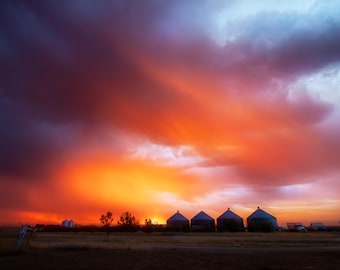Montana Skies Ablaze (MP 6), 5 Card Photo Greeting Card Pack, 5x7 Montana Photographs scenery landscape print