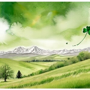 Carte pour la Saint-Patrick de 7 x 5 pouces, sans texte (STP8NT) - Carte de Saint-Patrick exclusive avec enveloppe, vierge à l'intérieur, fabriquée dans le Montana