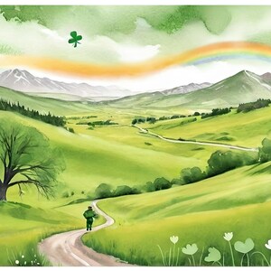 Carte pour la Saint-Patrick de 7 x 5 pouces, sans texte (STP8NT) - Carte de Saint-Patrick exclusive avec enveloppe, vierge à l'intérieur, fabriquée dans le Montana
