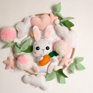 Karuzela dla dziecka do łóżeczka, dekoracja pokoju dziecięcego w kształcie zwierząt, prezent na baby shower, prezent na baby shower, prezent dla przyszłej mamy, filcowa karuzela dla dziecka, wisząca łóżeczko w stylu boho.