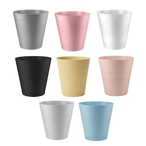 Waste Paper Basket Bin Plain Pastel Round Trash Can Lightweight Recycling Rubbish Bin  Kitchen, Bedroom, Bathroom Open-Top Dustbin 6 Litre