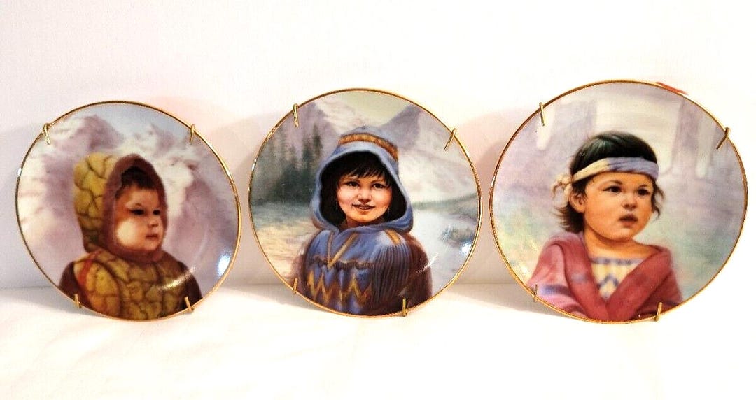 Native American Children's Portraits on 4 Inch Plates by Perillo by ...