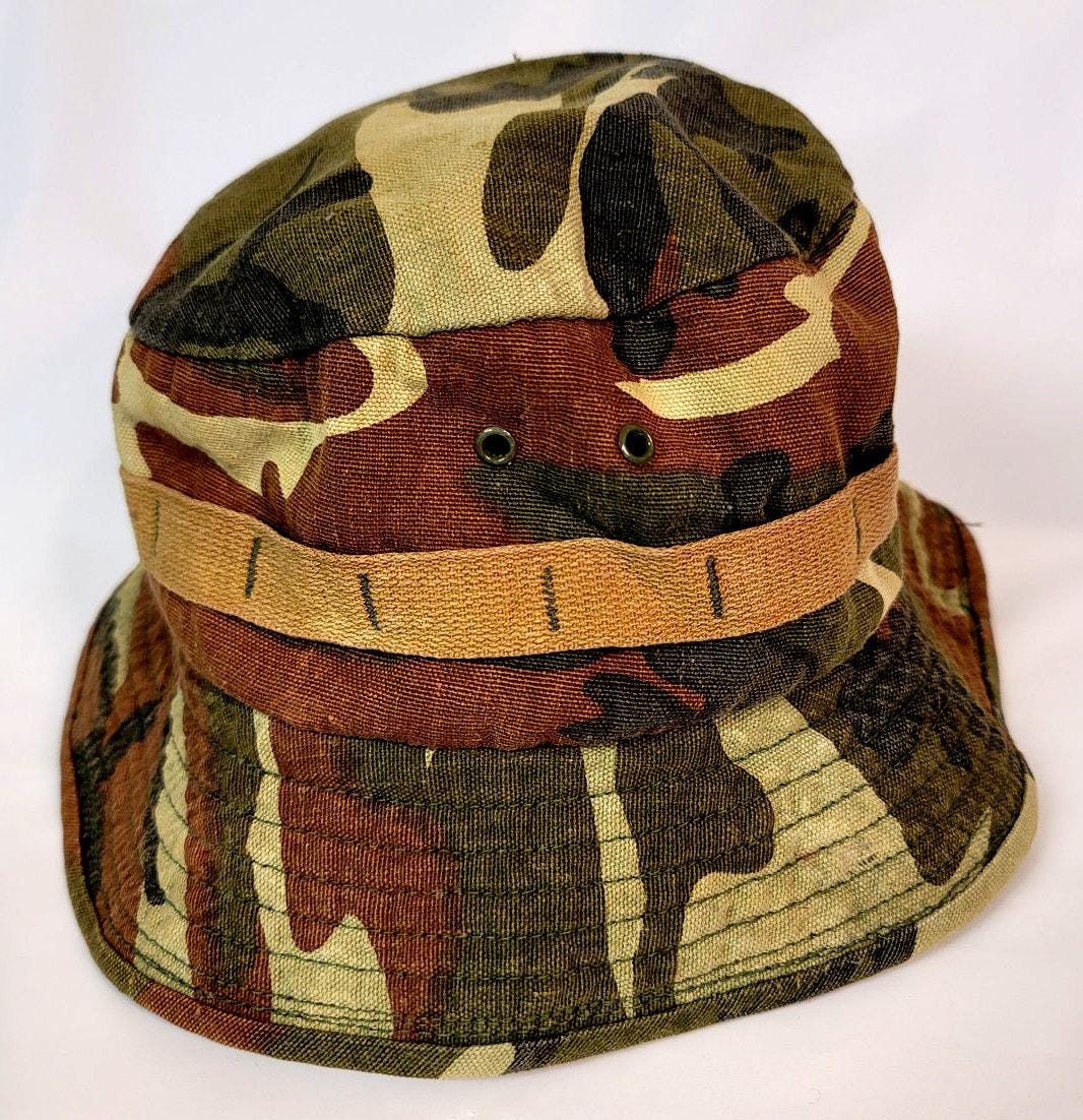 Vintage Camouflage Boonie Hat Original Inside Size Med India