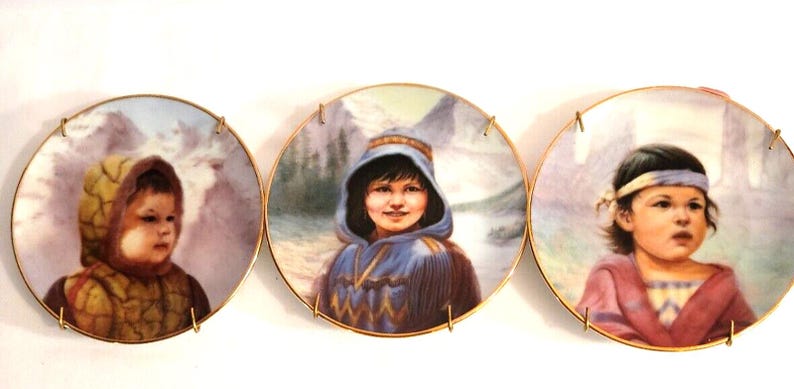 Native American Children's Portraits on 4 Inch Plates by Perillo by ...