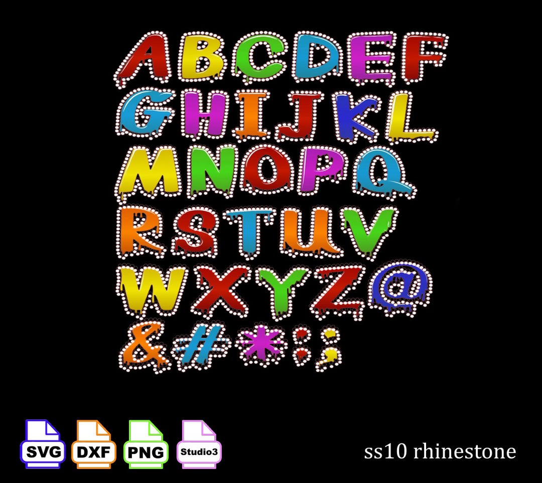 Letter R Rhyinetsones Rhinestone Pattern SVG Rainbow Colored Big Letters Alphabet With ...