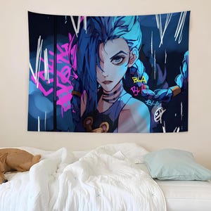 アーケイン ウォール タペストリー、リーグ オブ レジェンド ウォール ハンギング、アニメ カスタム タペストリー、ウォール ルーム アート デコレーション、アニメ ウォール タペストリー