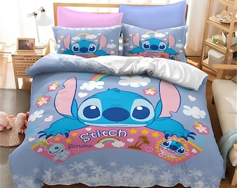 Disney Lilo & Stitch Duvet Cover, Lilo and Stitch Bedding Set, Digital Printed Duvet Cover Set, Create Your Own Bedding, Custom Duvet Cover