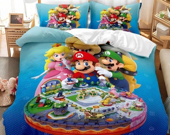 Juego de cama Super Mario Bros.: Funda nórdica con estampado personalizado