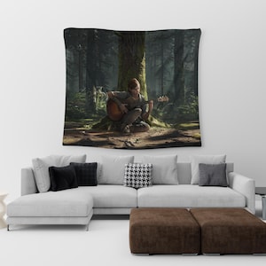 The Last of Us 壁掛けタペストリー、The Last of Us Part II 壁掛け、カスタムタペストリー、壁の部屋アート装飾、ジョエル・エリー壁掛けタペストリー