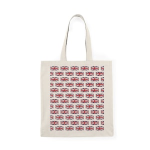 Tote Bag with Union Jack UK Flag Pattern, Stylish British Reusable Shopper, Eco-Friendly Cotton Carryall, Grocery Bag, Market Tote, Shoulder