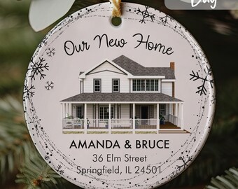 Our New Home Photo Ornament, Home Address Ornament, Personalized Couples Christmas Ornament, Home Picture Ornament, Moving In Ornament