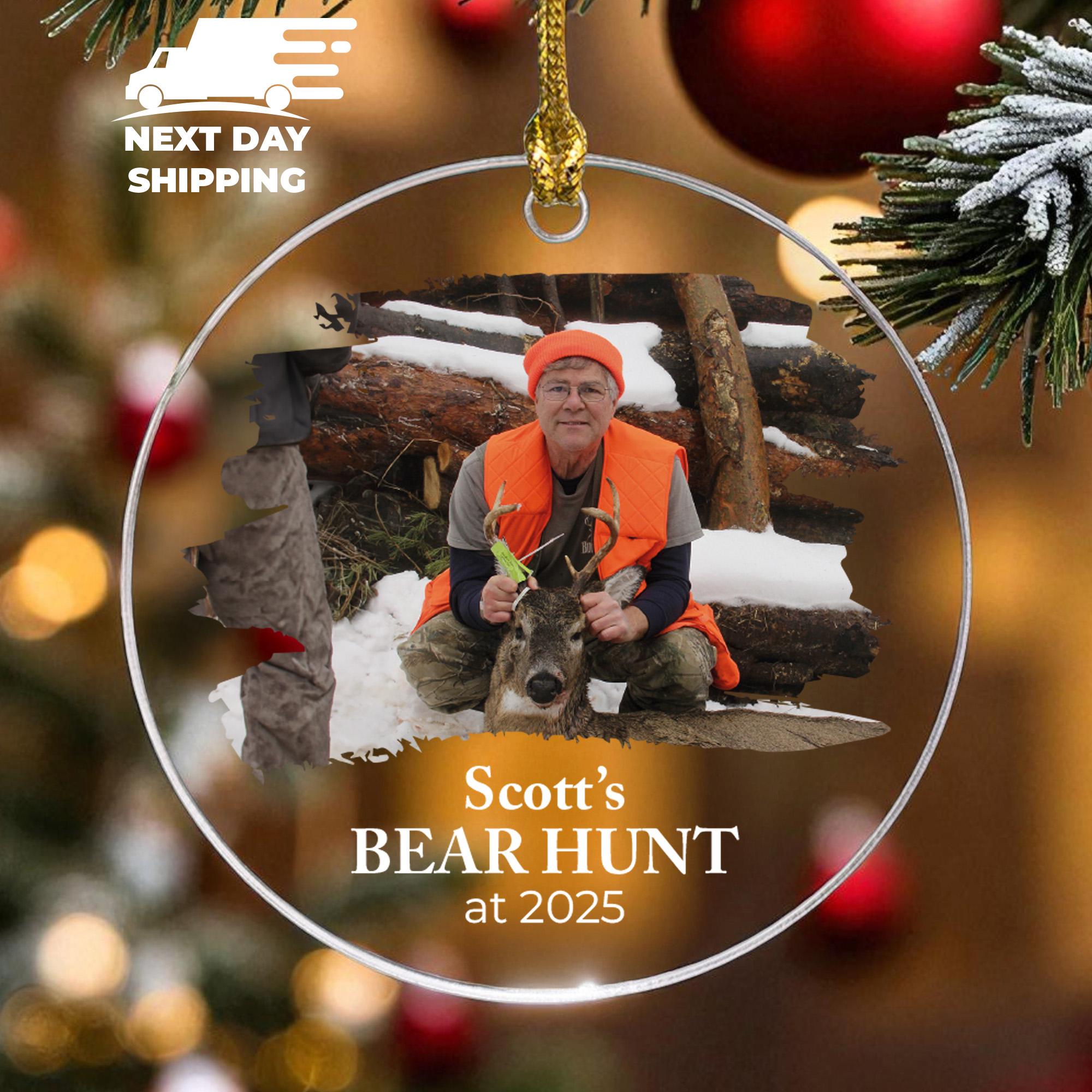 First Hunt Photo Ornament, Deer Hunting Ornament, Family Hunt Keepsake, Personalized Ornament, 2025 Christmas Gift Keepsake, Gift for Him