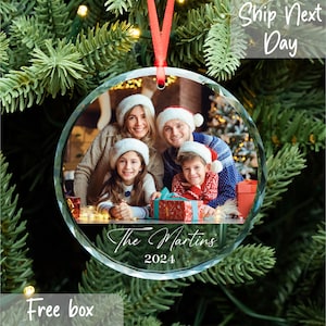 Personalized Family Gifts for Christmas, Custom Photo Ornament, Family Ornament, Family Name Ornament, Ceramic Ornament, Merry Christmas